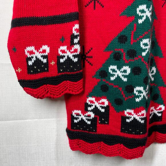 NUTCRACKER Christmas Holiday Sweater Size L Red Embellished Angel Snowman Winter - Picture 12 of 16